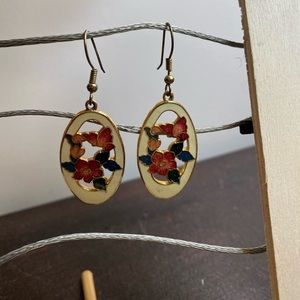 Flowered drop earrings
